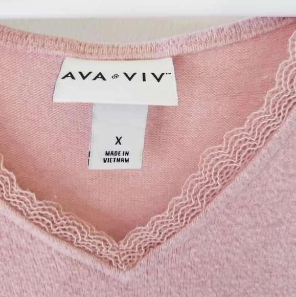 Ava & Viv pink long sleeve pullover, NWOT - Picture 2 of 7